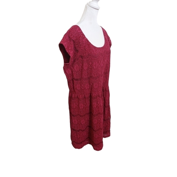 Garnet Hill pink cap sleeve lace dress lined synched waist wedding guest 18 - Picture 2 of 13